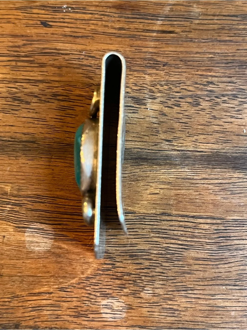 Vintage Sterling Silver Money Clip with Turquoise and Coral Stones